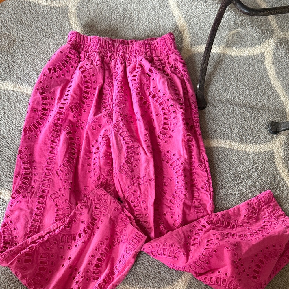 Pink Eyelet boutique pants